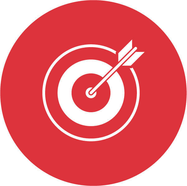 Icône représentant une cible avec une flèche fichée au centre